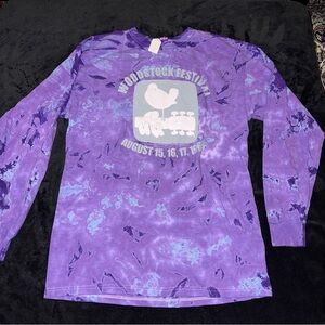 Woodstock Festival Purple Tie-Dye Long Sleeve Tee